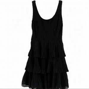 black Ruffled Mini Dress Sleeveless Size XS